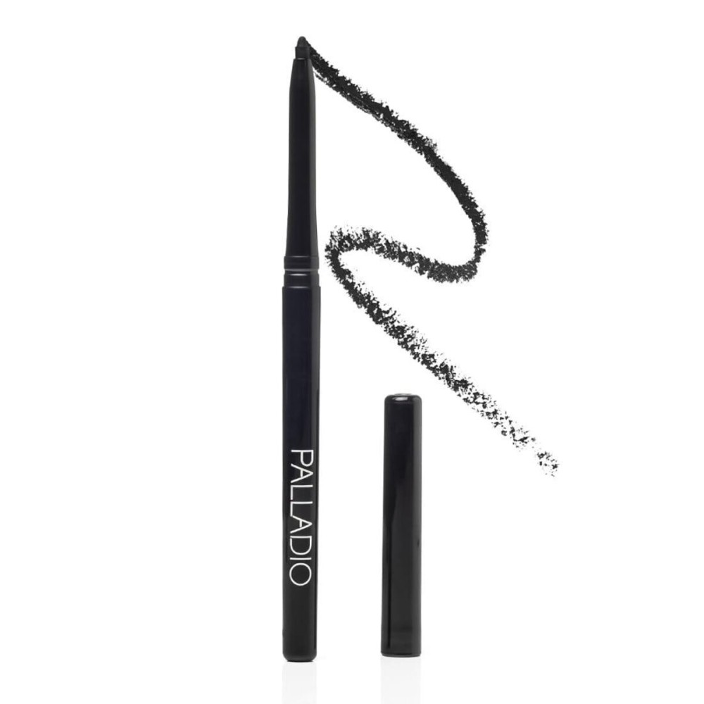 Palladio Retractable Waterproof Eyeliner, Richly Pigmented Color and Creamy, Slip Twist Up Pencil Eye Liner, Smudge Proof Long Lasting Application, All Day Wear, No Sharpener Required, Pure Black Palladio Retractable Waterproof Eyeliner, Richly Pigmented Color and Creamy, Slip Twist Up Pencil Eye Liner, Smudge Proof Long Lasting Application, All Day Wear, No Sharpener Required, Pure Black