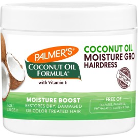 Palmer\'s Coconut Oil Formula Moisture Gro Hairdress Hair Cream, Restorative Leave In Conditioner to Minimize Breakage and Add Shine, 5.25 Ounce Jar