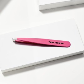 Tweezerman Stainless Steel Slant Tweezer - Eyebrow Tweezers for Women and Men (Neon Pink) Tweezerman Stainless Steel Slant Tweezer - Eyebrow Tweezers for Women and Men (Neon Pink)