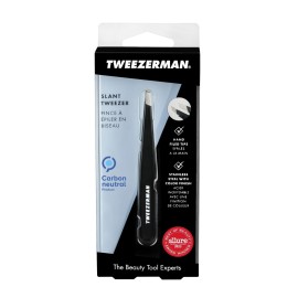 Tweezerman Stainless Steel Slant Tweezer - Eyebrow Tweezers for Women and Men (Black) Tweezerman Stainless Steel Slant Tweezer - Eyebrow Tweezers for Women and Men (Black)