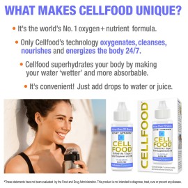Cellfood Oxygen Boost, 1 fl oz - Liquid Oxygen Supplement for Lymphatic Drainage, Altitude Sickness, Jet Lag, Fatigue, Headaches, Hangovers & Energy - Gluten Free, Cert. Kosher - Makes Over 22 Quarts Cellfood Oxygen Boost, 1 fl oz - Liquid Oxygen Supplement for Lymphatic Drainage, Altitude Sickness, Jet Lag, Fatigue, Headaches, Hangovers & Energy - Gluten Free, Cert. Kosher - Makes Over 22 Quarts