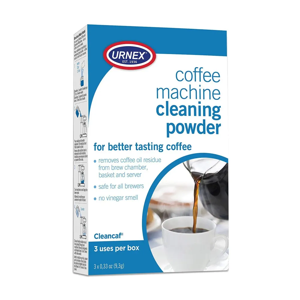 Urnex Coffee Maker and Espresso Machine Cleaner Cleancaf Powder - 3 Packets - Safe On Keurig Delonghi Nespresso Ninja Hamilton Beach Mr Coffee Braun Urnex Coffee Maker and Espresso Machine Cleaner Cleancaf Powder - 3 Packets - Safe On Keurig Delonghi Nespresso Ninja Hamilton Beach Mr Coffee Braun