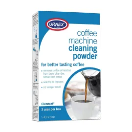 Urnex Coffee Maker and Espresso Machine Cleaner Cleancaf Powder - 3 Packets - Safe On Keurig Delonghi Nespresso Ninja Hamilton Beach Mr Coffee Braun