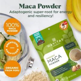 Navitas Organics Maca Powder - 100% Gelatinized Peruvian Maca for Smoothies, Lattes, Baking & More - Energize & Balance - USDA Organic, Non GMO, Vegan, Gluten Free (16oz. Bag, 180 Servings, 2-Pack)