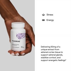 THORNE Adrenal Cortex - Supplement for Cortisol Management - Support Healthy Adrenal Gland Function, Immune System, Stress Management, Fatigue & Metabolism* - 60 Capsules THORNE Adrenal Cortex - Supplement for Cortisol Management - Support Healthy Adrenal Gland Function, Immune System, Stress Management, Fatigue & Metabolism* - 60 Capsules