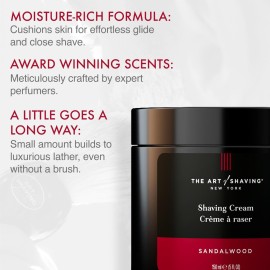 The Art of Shaving Sandalwood Shaving Cream for Men - Protects Against Irritation and Razor Burn - Hydrates and Nourishes Dry Skin - Clinically Tested for Sensitive Skin - 5 oz The Art of Shaving Sandalwood Shaving Cream for Men - Protects Against Irritation and Razor Burn - Hydrates and Nourishes Dry Skin - Clinically Tested for Sensitive Skin - 5 oz