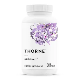 THORNE Melaton-3-3mg Melatonin - Supports Circadian Rhythms, Restful Sleep & Relaxation* - Gluten, Dairy & Soy-Free - 60 Capsule
