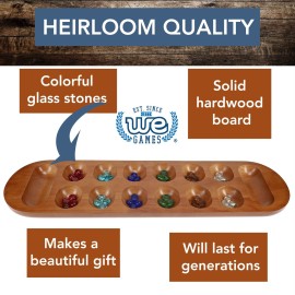 Coffee Table African Stone Game - Solid Wood with Walnut Stain