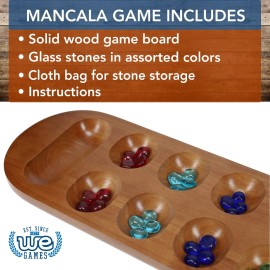 Coffee Table African Stone Game - Solid Wood with Walnut Stain