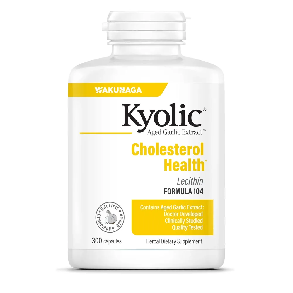 Kyolic Aged Garlic Extract Formula 104 Cholesterol Health, 300 Capsules (Packaging May Vary)