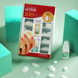 KISS 100 Full-Cover Nails, Press-On Nails, Nail glue included, \'Active Oval\' Shape, Clear, Medium Size, Oval Shape, Includes 100 Nails, 3g Maximum Speed Nail Glue KISS 100 Full-Cover Nails, Press-On Nails, Nail glue included, \'Active Oval\' Shape, Clear, Medium Size, Oval Shape, Includes 100 Nails, 3g Maximum Speed Nail Glue