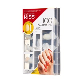 KISS 100 Full-Cover Nails, Press-On Nails, Nail glue included, \'Active Oval\' Shape, Clear, Medium Size, Oval Shape, Includes 100 Nails, 3g Maximum Speed Nail Glue KISS 100 Full-Cover Nails, Press-On Nails, Nail glue included, \'Active Oval\' Shape, Clear, Medium Size, Oval Shape, Includes 100 Nails, 3g Maximum Speed Nail Glue