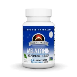 Source Naturals Melatonin, Sleep Supplement, 2.5 mg - 240 Peppermint Flavored Lozenges Source Naturals Melatonin, Sleep Supplement, 2.5 mg - 240 Peppermint Flavored Lozenges