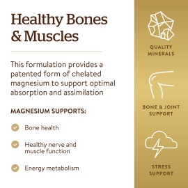 Solgar Chelated Magnesium, 250 Tablets - Supports Nerve & Muscle Function - Promotes Healthy Bones - Vital for Cellular Energy Release - Non-GMO, Vegan, Gluten Free, Dairy Free - 62 Servings Solgar Chelated Magnesium, 250 Tablets - Supports Nerve & Muscle Function - Promotes Healthy Bones - Vital for Cellular Energy Release - Non-GMO, Vegan, Gluten Free, Dairy Free - 62 Servings
