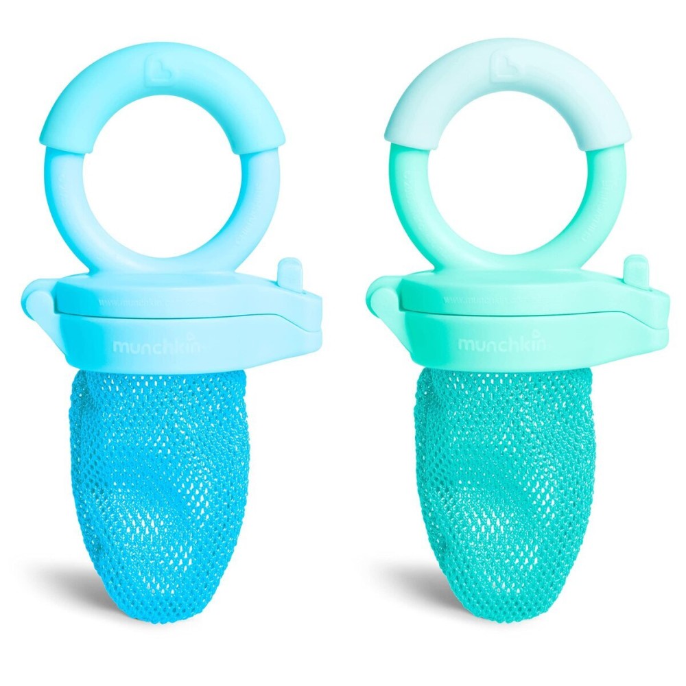 Munchkin Baby Feeder for Fresh Food and Fruit, 2 Pack, Blue/Mint Munchkin Baby Feeder for Fresh Food and Fruit, 2 Pack, Blue/Mint