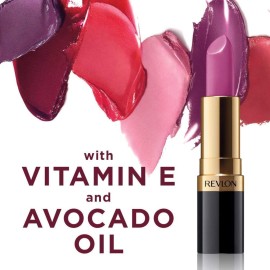 Revlon Super Lustrous Lipstick, Creamy Formula For Soft, Fuller-Looking Lips, Moisturized Feel, 477 Black Cherry, 0.15 oz