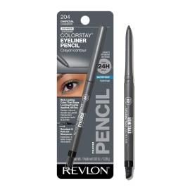 Revlon ColorStay Pencil Eyeliner with Built-in Sharpener, Waterproof, Smudgeproof, Longwearing Eye Makeup with Ultra-Fine Tip, Charcoal, 0.01 oz