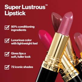 Revlon Super Lustrous Lipstick, Creamy Formula For Soft, Fuller-Looking Lips, Moisturized Feel, 610 Goldpearl Plum, 0.15 oz Revlon Super Lustrous Lipstick, Creamy Formula For Soft, Fuller-Looking Lips, Moisturized Feel, 610 Goldpearl Plum, 0.15 oz