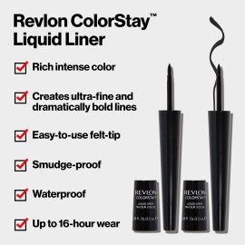 Revlon Liquid Eyeliner, ColorStay Eye Makeup, Waterproof, Smudgeproof, Longwearing with Ultra-Fine Tip, 251 Blackest Black, 0.08 Fl Oz (Pack of 1) Revlon Liquid Eyeliner, ColorStay Eye Makeup, Waterproof, Smudgeproof, Longwearing with Ultra-Fine Tip, 251 Blackest Black, 0.08 Fl Oz (Pack of 1)