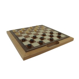 WE Games 3-in-1 Camphor Wood Chess, Checkers & Backgammon Set 16 inches - Folding Wood Chess Board for Adults with Handle, Board Game Set for Travel, Combo Game Set for Adults