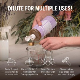 Dr. Bronner\'s Pure Castile Liquid Soap - Made with Regenerative Organic Certified Oils - 18-in-1 Uses for Face, Body, Hand, Hair- Gentle on Sensitive Skin - All Natural Body Wash- Lavender,32oz Dr. Bronner\'s Pure Castile Liquid Soap - Made with Regenerative Organic Certified Oils - 18-in-1 Uses for Face, Body, Hand, Hair- Gentle on Sensitive Skin - All Natural Body Wash- Lavender,32oz