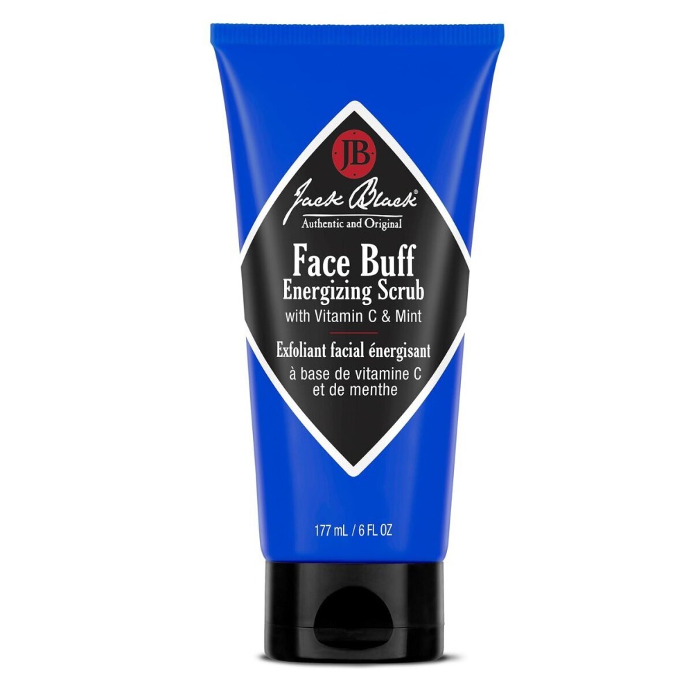 Jack Black Face Buff Energizing Scrub, 6 Fl Oz - Vitamin C & Mint - Deep Cleaning Pre-Shave Cleanser, Mens Facial Scrub, Remove Oil, Dirt & Dead Skin, Mens Cleanser, Hydrating Skincare
