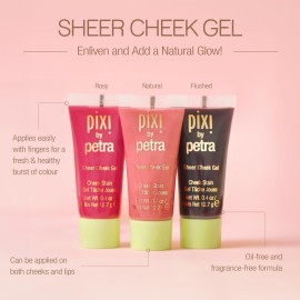 Pixi Sheer Cheek Gel - Flushed | Gel Blush For A Sheer Flush Of Colour | Oil-Free & Fragrance-Free Hydrating Liquid Blush | 0.45 Fl Oz