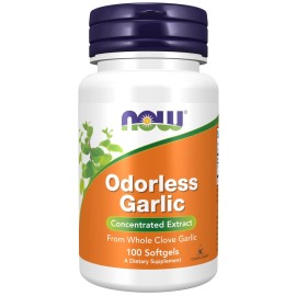 NOW Foods Supplements, Odorless Garlic (Allium sativum), Concentrated Extract, 100 Softgels NOW Foods Supplements, Odorless Garlic (Allium sativum), Concentrated Extract, 100 Softgels