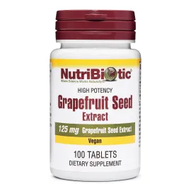 NutriBiotic - Grapefruit Seed Extract Tablets 125mg, 100 Count | Premium Grade GSE with Bioflavonoids | Potent Immune & Overall Health Support | Easy to Swallow | Vegan, Gluten Free, Non-GMO