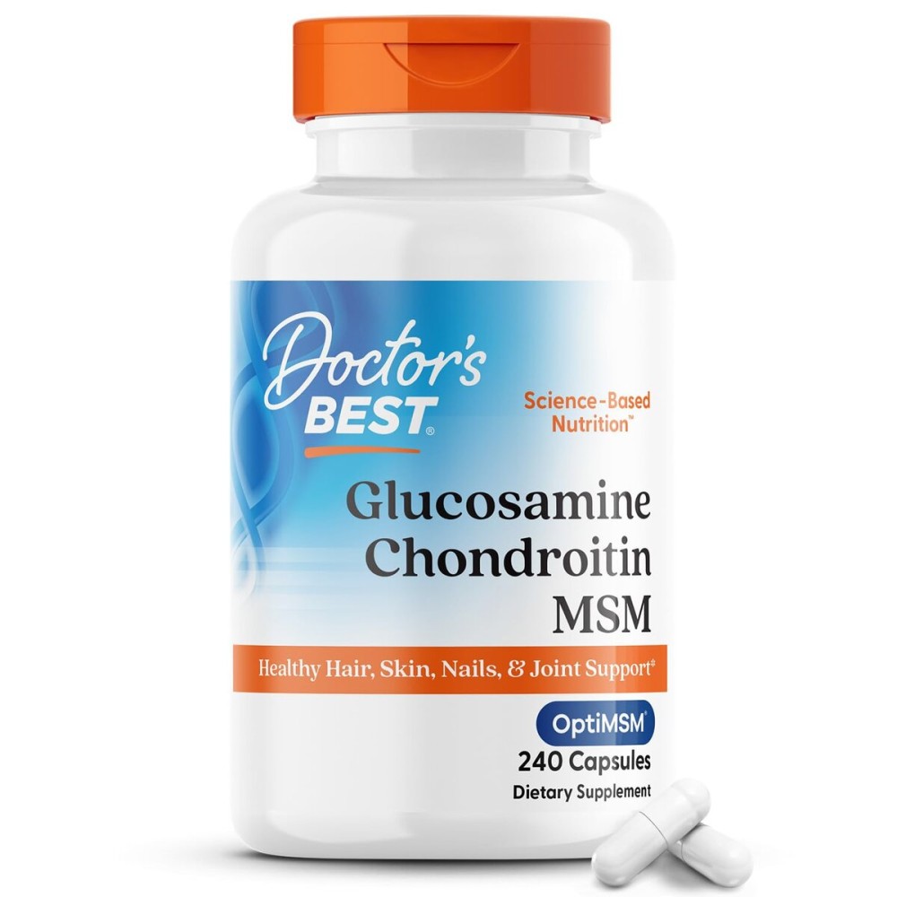 Doctor\'s Best Glucosamine Chondroitin Msm with OptiMSM Capsules, Supports Healthy Joint Structure, Function & Comfort, Non-GMO, Gluten Free, Soy Free, 240 Count (Pack of 1) Doctor\'s Best Glucosamine Chondroitin Msm with OptiMSM Capsules, Supports Healthy Joint Structure, Function & Comfort, Non-GMO, Gluten Free, Soy Free, 240 Count (Pack of 1)