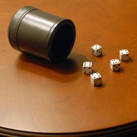 WE Games Professional Handmade Black Leather Dice Cup Set, Comes with 5 Standard Game Dice & Cloth Bag, Dice Roller for Liars Dice Farkle & Board Games, Durable Stitched Dice Cups WE Games Professional Handmade Black Leather Dice Cup Set, Comes with 5 Standard Game Dice & Cloth Bag, Dice Roller for Liars Dice Farkle & Board Games, Durable Stitched Dice Cups