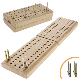 WE Games Wooden Folding Travel Cribbage Board with Metal Pegs, Small Size for Easy Travel WE Games Wooden Folding Travel Cribbage Board with Metal Pegs, Small Size for Easy Travel