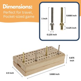 WE Games Wooden Folding Travel Cribbage Board with Metal Pegs, Small Size for Easy Travel WE Games Wooden Folding Travel Cribbage Board with Metal Pegs, Small Size for Easy Travel