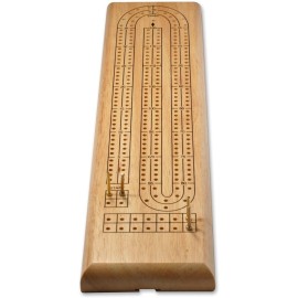 WE Games Classic Cribbage Board Set, 2 Track Solid Wood Board with Metal Pegs, Family Games, Living Room Decor, Travel Games, Outdoor Games
