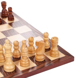 Classic Chess Set - Walnut Wood Board 12 in Classic Chess Set - Walnut Wood Board 12 in