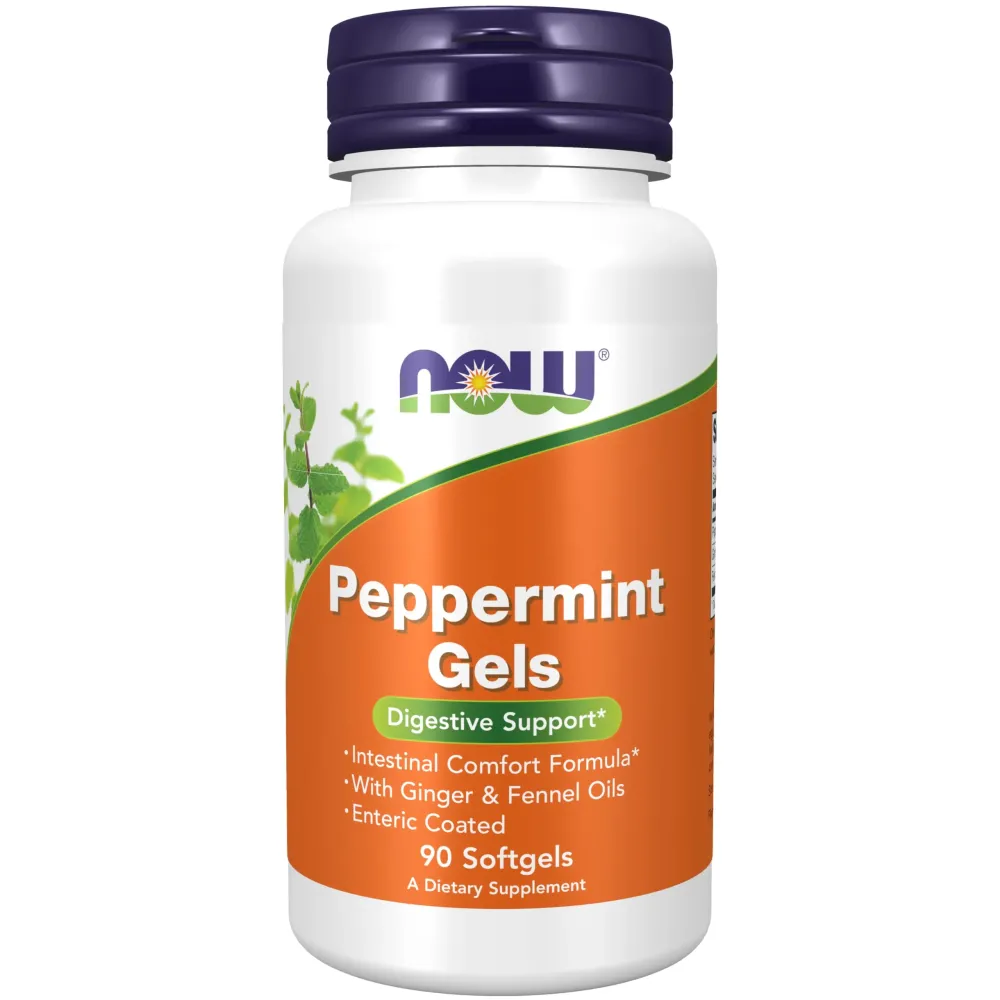 NOW Foods Supplements, Peppermint Gels with Ginger & Fennel Oils, Enteric Coated, Digestive Support*, 90 Softgels NOW Foods Supplements, Peppermint Gels with Ginger & Fennel Oils, Enteric Coated, Digestive Support*, 90 Softgels