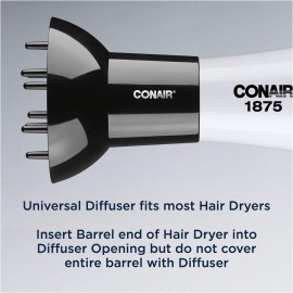 Conair Volumizing Universal Hair Diffuser, Adjustable Hair Dryer Attachment for Frizz-Free Curls to Fit Hair Dryer Nozzles from 1.75 to 2.3