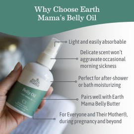 Earth Mama Belly Oil for Dry Skin | Calendula Skin Care Moisturizer Oil to Encourage Natural Elasticity and Help Prevent Stretch Marks During Pregnancy and Postpartum, 4-Fluid Ounce Earth Mama Belly Oil for Dry Skin | Calendula Skin Care Moisturizer Oil to Encourage Natural Elasticity and Help Prevent Stretch Marks During Pregnancy and Postpartum, 4-Fluid Ounce