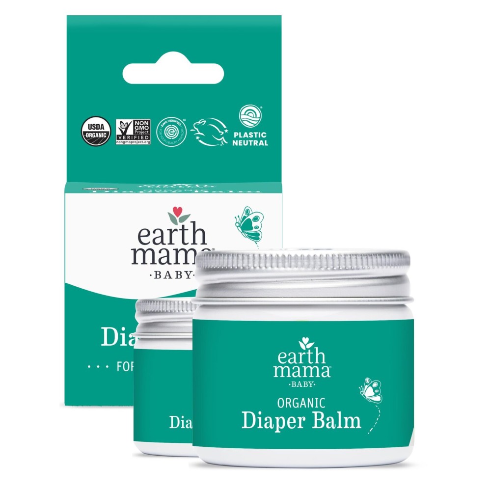 Earth Mama Organic Diaper Balm 2-Ounce | Diaper Cream for Baby | EWG Verified, Petroleum & Artificial Fragrance-Free with Calendula for Sensitive Skin (2-Pack)