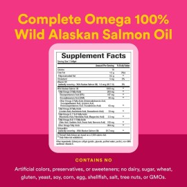 Complete Omega by Natural Factors, Wild Alaskan Salmon Oil, Supports Heart and Brain Health with Omega-3 DHA and EPA, 180 softgels (180 servings) Complete Omega by Natural Factors, Wild Alaskan Salmon Oil, Supports Heart and Brain Health with Omega-3 DHA and EPA, 180 softgels (180 servings)