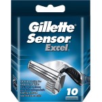 Gillette Sensor Excel Shaving Cartridges for Men Quantity: 10 (Packaging May Vary)