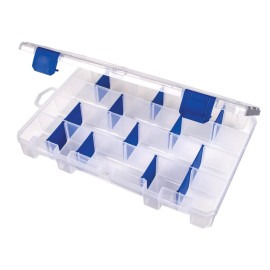 Flambeau Outdoors 4007 Fishing Tackle Box - Includes 12 Dividers, 24 Compartments, Clear Tackle Box Fishing Lure Organizer, Tuff Tainer Tackle Box with Zerust Anti-Rust Dividers