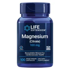 Life Extension Magnesium Citrate 100 mg Vegetarian Capsules, Blue, 100 Count Life Extension Magnesium Citrate 100 mg Vegetarian Capsules, Blue, 100 Count