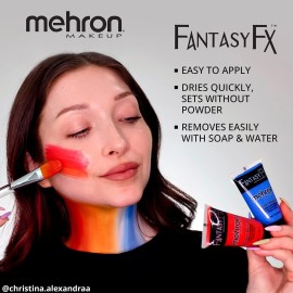 Mehron Makeup Fantasy FX Cream Makeup | Water Based | Halloween | Blue Face & Body Paint For Adults 1 fl oz (30ml) (Blue)