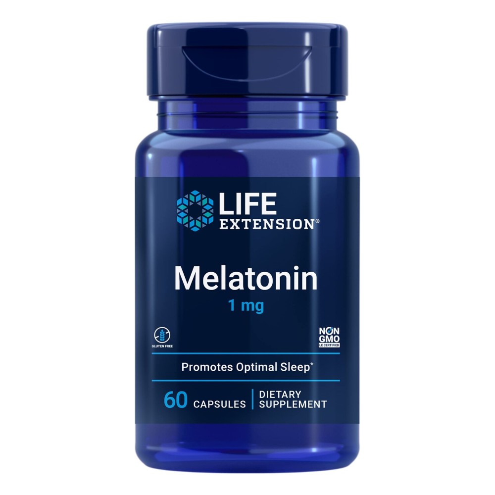 Life Extension Melatonin 1 mg - for Restful Night, Hormone Balance, and Immune Health - Immediate Release - Gluten-Free, Non-GMO - 60 Capsules