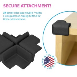 KidKusion 4-Piece Safety Corner Cushion, Black, Child Proofing Corner Guard, Made in USA, Child Safety, Home Furniture Safety Bumper, Baby Proof Table Protector, 4 Count (Pack of 1) KidKusion 4-Piece Safety Corner Cushion, Black, Child Proofing Corner Guard, Made in USA, Child Safety, Home Furniture Safety Bumper, Baby Proof Table Protector, 4 Count (Pack of 1)