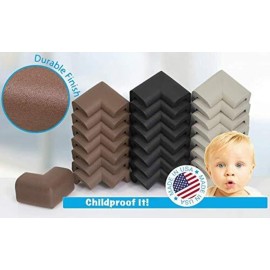 KidKusion 4-Piece Safety Corner Cushion, Black, Child Proofing Corner Guard, Made in USA, Child Safety, Home Furniture Safety Bumper, Baby Proof Table Protector, 4 Count (Pack of 1) KidKusion 4-Piece Safety Corner Cushion, Black, Child Proofing Corner Guard, Made in USA, Child Safety, Home Furniture Safety Bumper, Baby Proof Table Protector, 4 Count (Pack of 1)