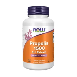 NOW Foods Supplements, Propolis 1,500 mg with 5:1 Concentrate, Natural Bee Product, 100 Veg Capsules