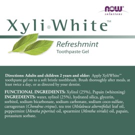NOW Foods Solutions, Xyliwhite Toothpaste Gel, Refreshmint, Cleanses and Whitens, Fresh Taste, 6.4-Ounce NOW Foods Solutions, Xyliwhite Toothpaste Gel, Refreshmint, Cleanses and Whitens, Fresh Taste, 6.4-Ounce