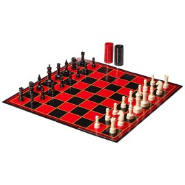 Pressman Chess / Checkers / Backgammon - 3 Games in One with Full Size Staunton Chess Pieces and Interlocking Checkers, 15.62 x 8.00 x 1.50 Inches Pressman Chess / Checkers / Backgammon - 3 Games in One with Full Size Staunton Chess Pieces and Interlocking Checkers, 15.62 x 8.00 x 1.50 Inches